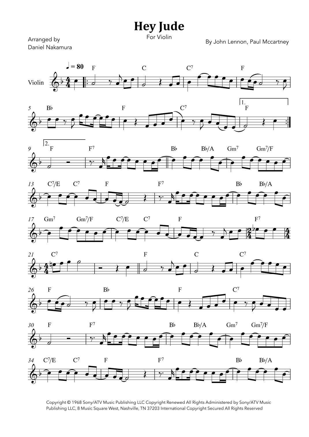 Hey Jude (arr. Daniel Nakamura)