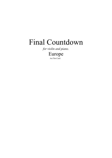 Final Countdown (arr. Tim Curd)