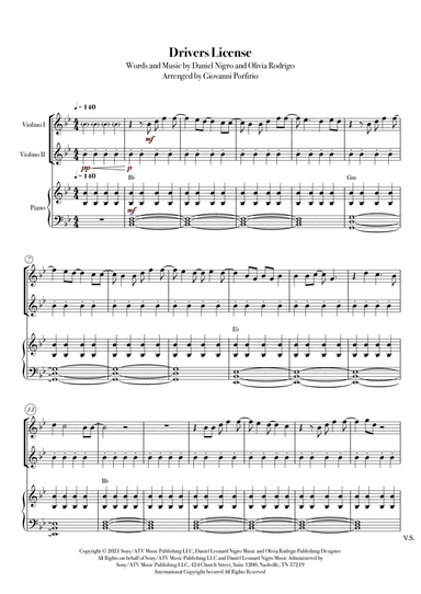 Drivers License (arr. Giovanni Porfirio)