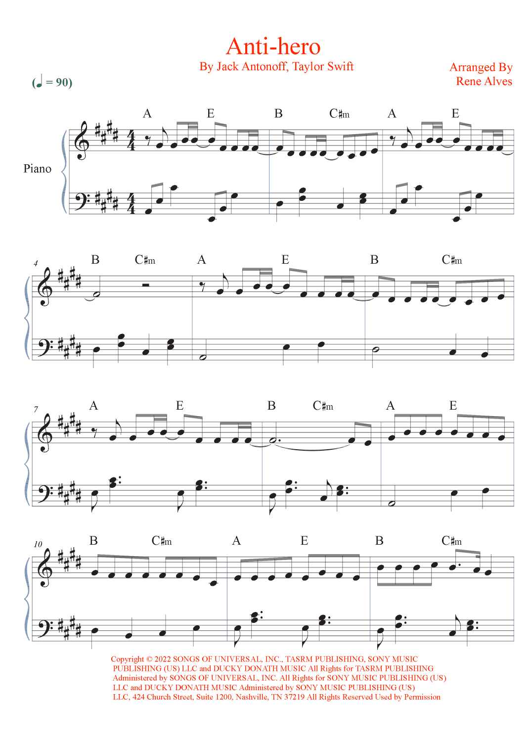 Anti-hero (arr. Rene Alves)