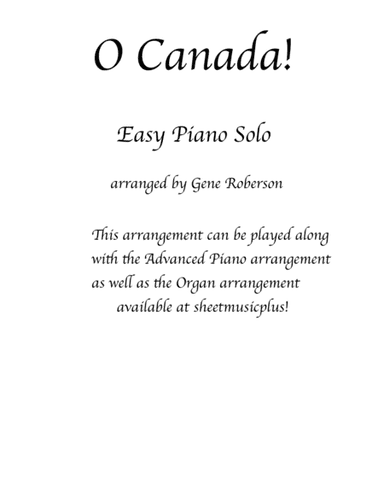 O Canada! Easy Piano (arr. Gene Roberson)