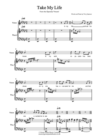 Take My Life (From the Operetta 'Vincent')