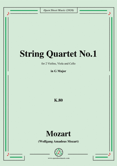 Mozart-String Quartet No.1 in G Major,K.80 (arr. MSM)