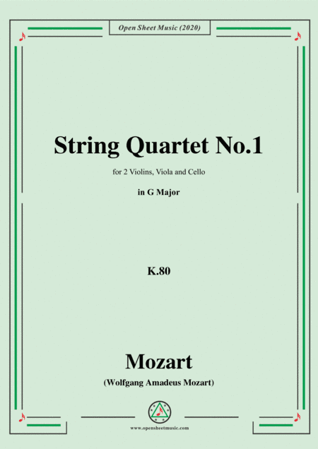 Mozart-String Quartet No.1 in G Major,K.80 (arr. MSM)