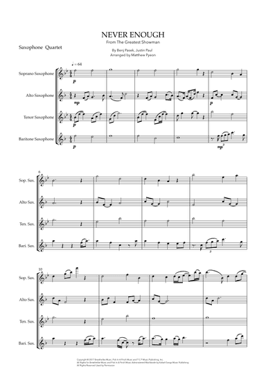Never Enough (arr. Matthew pyeon)