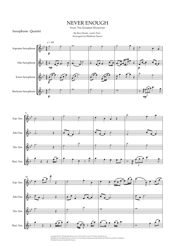 Never Enough (arr. Matthew pyeon)
