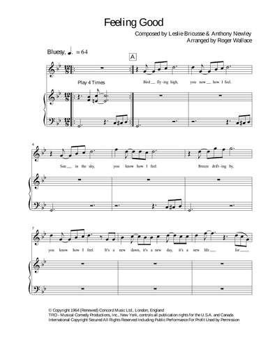 Feeling Good (arr. Roger Wallace)