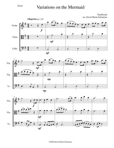 Variations on The Mermaid for string trio (arr. David Warin Solomons)