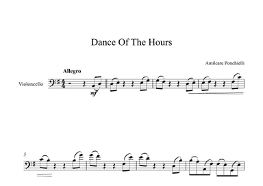 Dance Of The Hours - Amilcare Ponchielli (Cello) (arr. Digital Book Music)