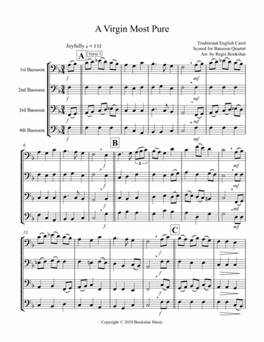 A Virgin Most Pure (Bassoon Quartet) (arr. Regis Bookshar)