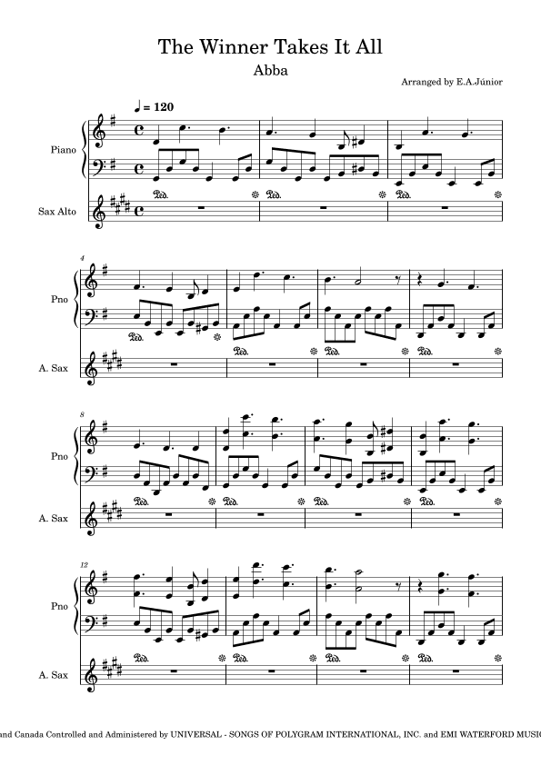 The Winner Takes It All (arr. E.A.Júnior)