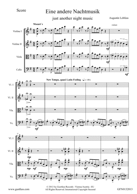 Just Another Night Music (Mozart´s Little Night Music in a Latin Version) (arr. Augustin Lehfuss)