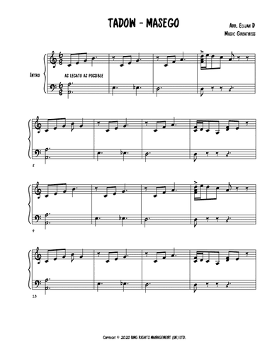 Tadow (arr. Music Greatness)