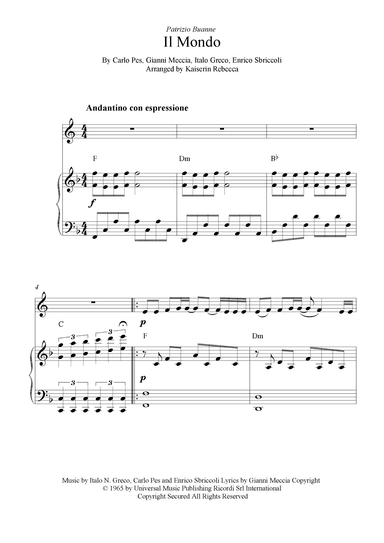 Il Mondo (arr. Kaiserin Rebecca)