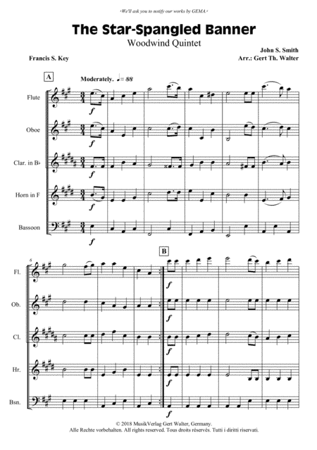 The Star-Spangled Banner (arr. Gert Th. Walter)