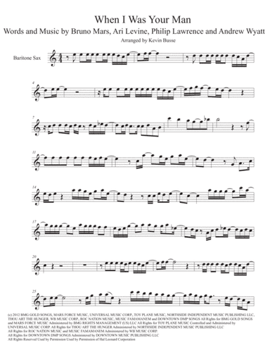 When I Was Your Man (arr. Kevin Busse)
