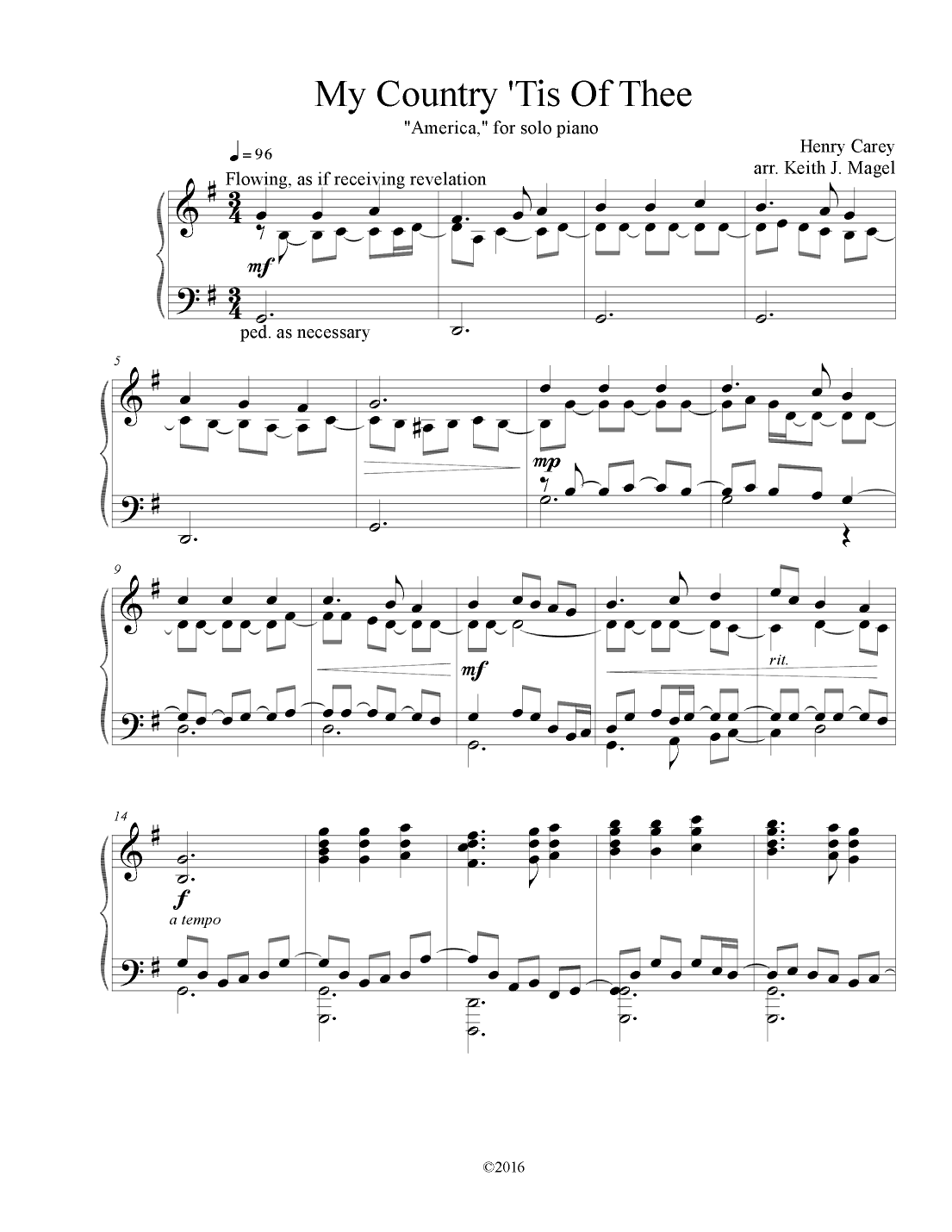 My Country 'Tis Of Thee (arr. Keith James)