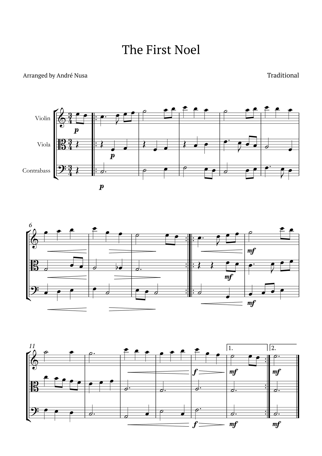 The First Noel (arr. André Nusa)
