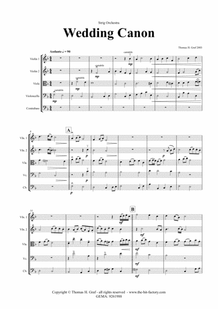 Wedding Canon - Festive Concert Piece - String Orchestra