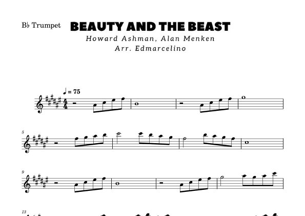 Beauty And The Beast (arr. Edmarcelino)