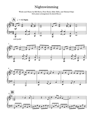 Nightswimming (arr. Jared Rocco)