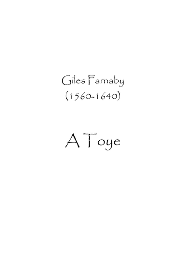 A Toye (arr. Spence Bundy)