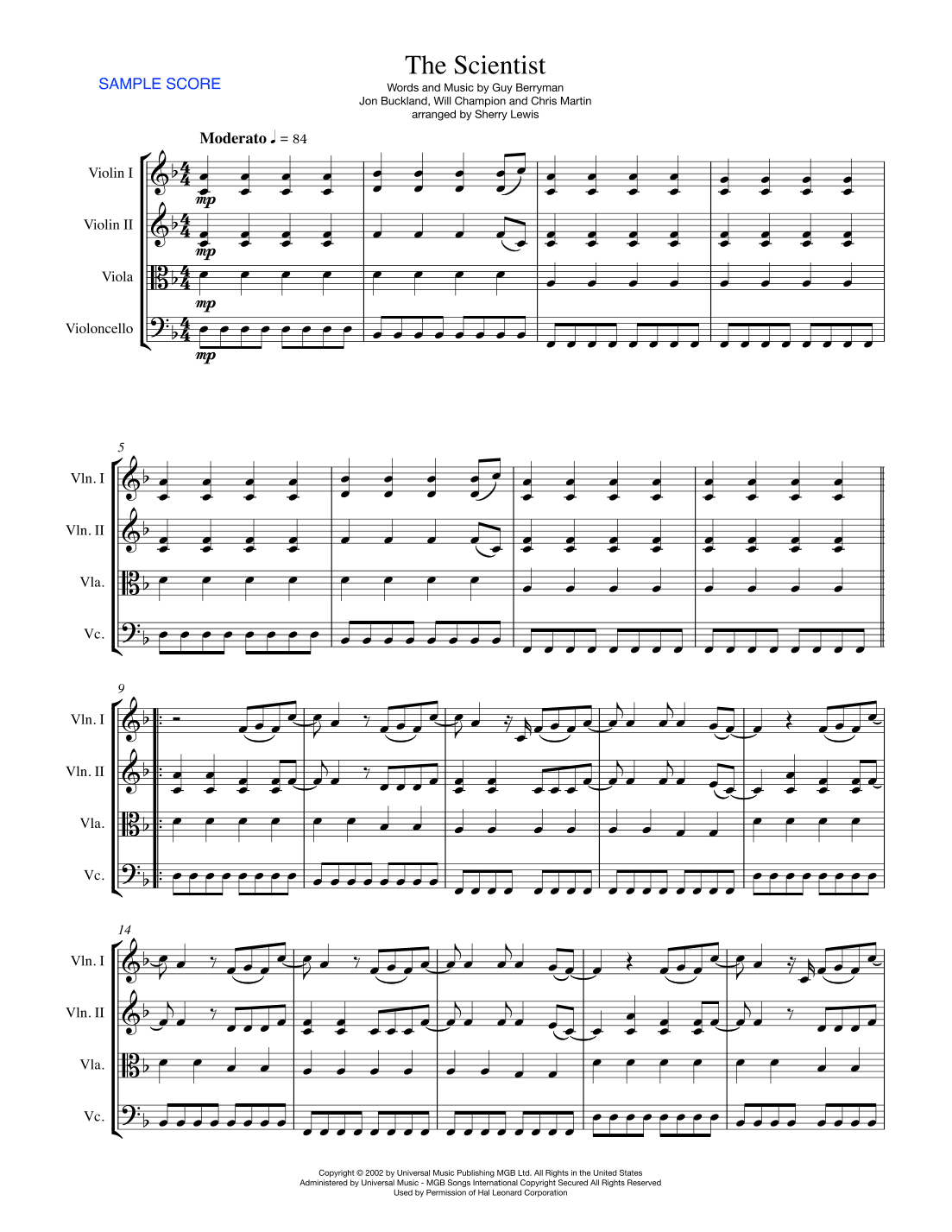 The Scientist (arr. Sherry Lewis)