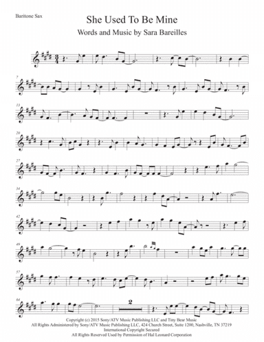 She Used To Be Mine from WAITRESS THE MUSICAL (arr. Kevin Busse)