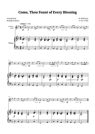 Come Thou Fount of Every Blessing (arr. Rodrigo Faleiros)