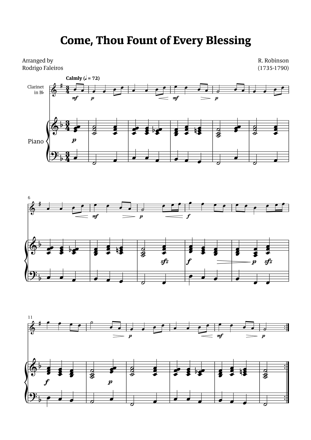 Come Thou Fount of Every Blessing (arr. Rodrigo Faleiros)