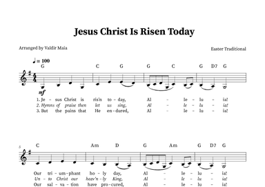 Jesus Christ Is Risen Today - Solo Voice in G Major (arr. Valdir Maia)