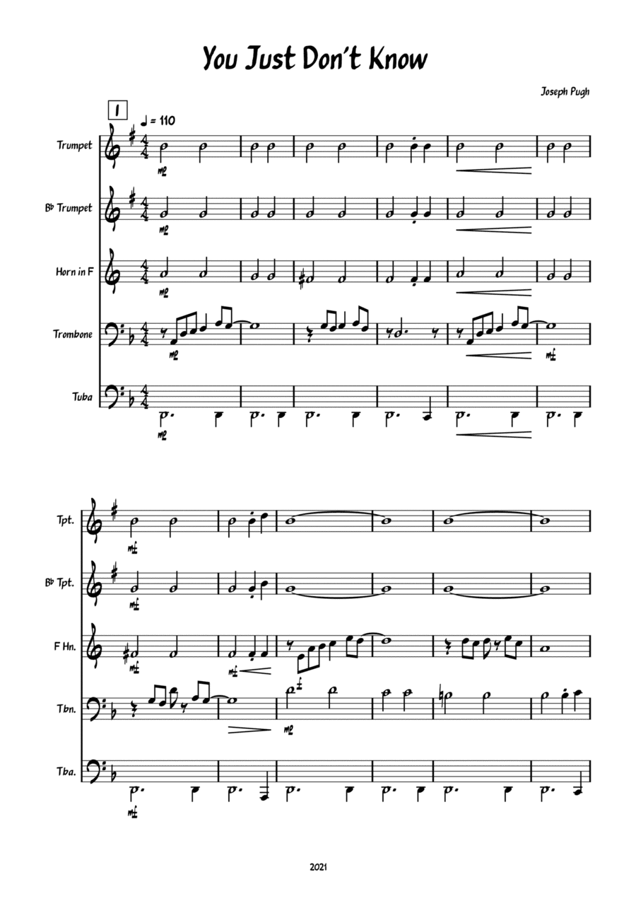 You Just Don't Know (Brass Quintet)