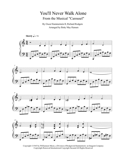 You'll Never Walk Alone (arr. Betty May Hansen)