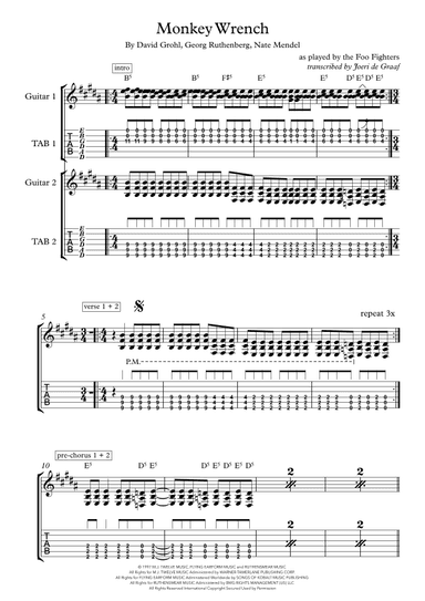 Monkey Wrench (arr. Joeri de Graaf)