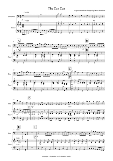 The Can Can for Trombone and Piano (arr. David Burndrett)