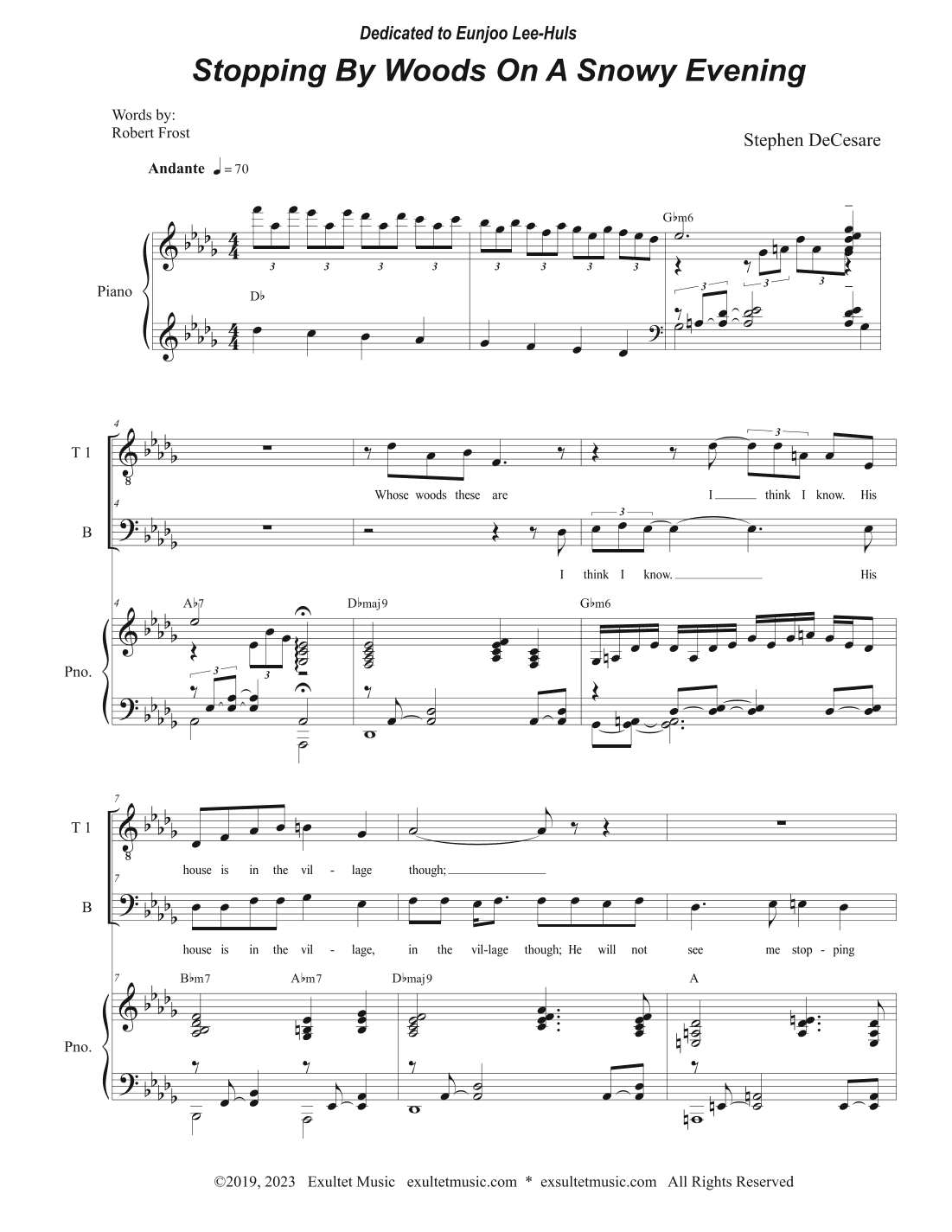 Stopping By Woods On A Snowy Evening (Vocal Trio - (TTB)
