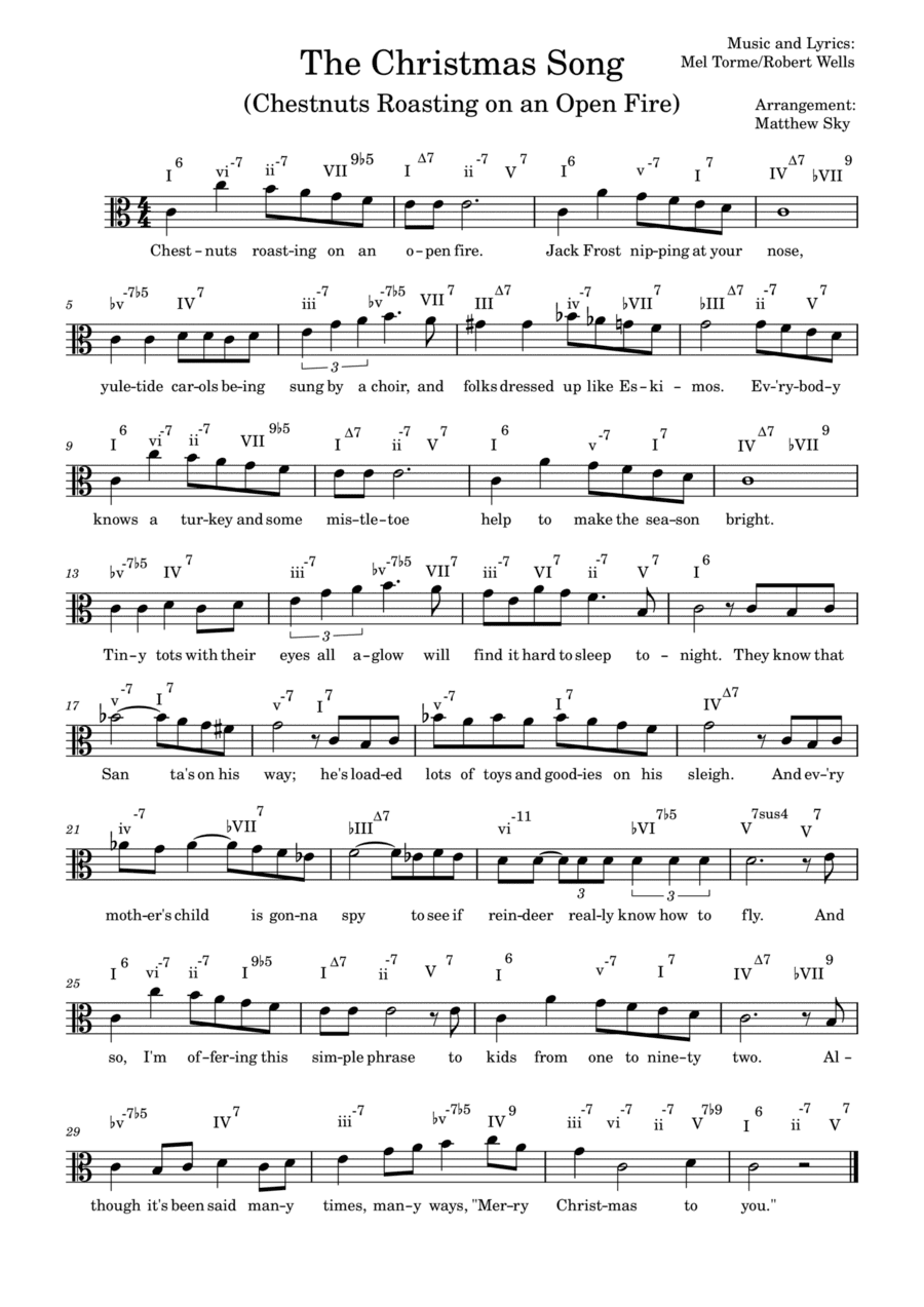 The Christmas Song (chestnuts Roasting On An Open Fire) (arr. Matthew Sky)