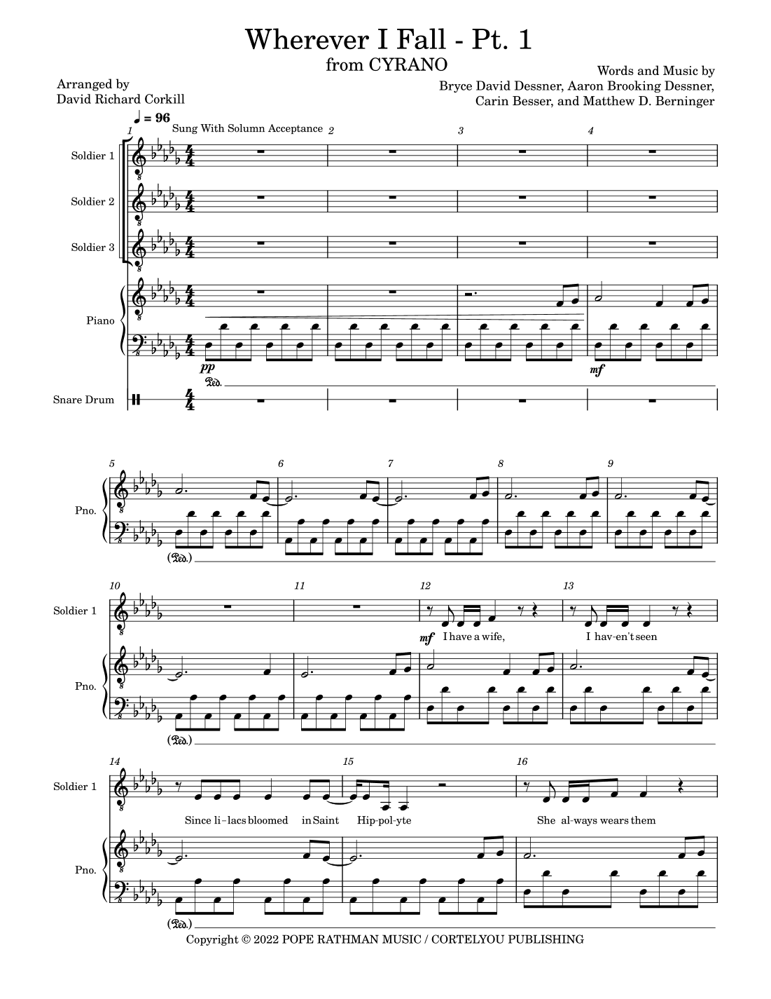 Wherever I Fall - Part 1 (fr. 'cyrano') (arr. David Richard Corkill)