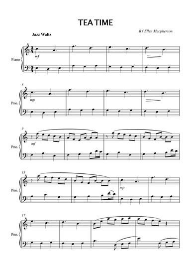 "TEA TIME" for Easy Piano Solo