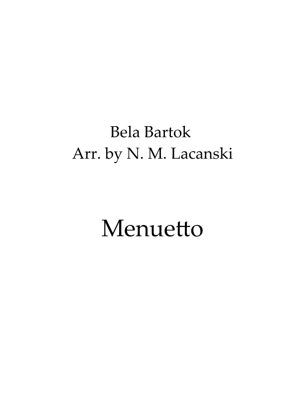 Menuetto (arr. Nick M Lacanski)