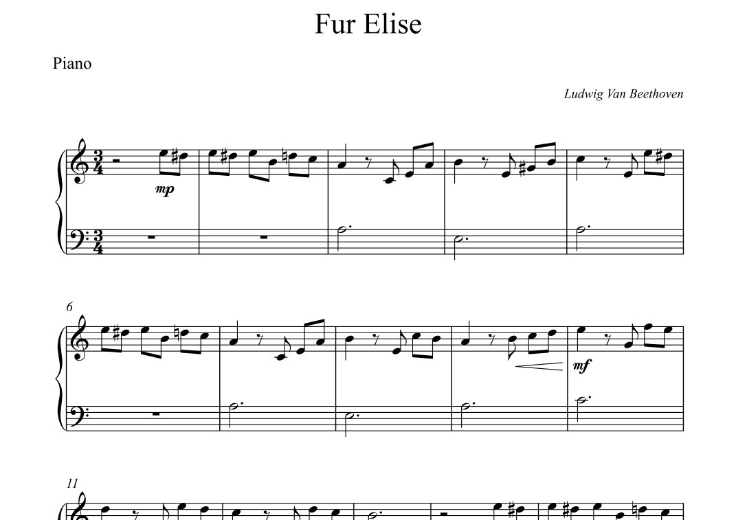 Fur Elise - Beethoven (arr. Wesley S. SIlva)
