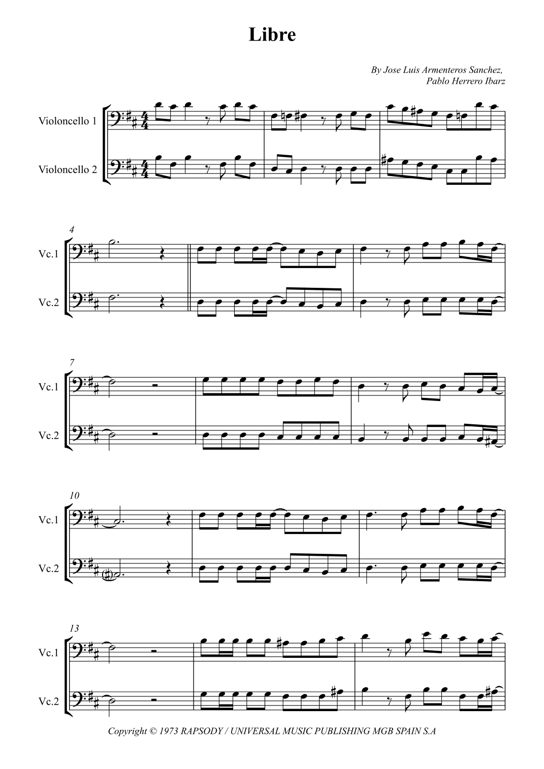 Libre (arr. Wesley S. SIlva)