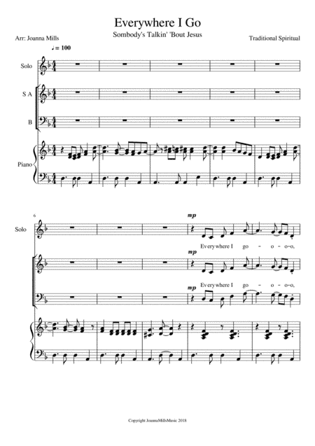 Everywhere I Go (Somebody's Talkin' 'Bout Jesus) (arr. Joanna Mills)