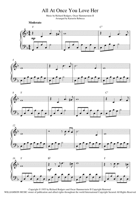 All At Once You Love Her (arr. Kaiserin Rebecca)