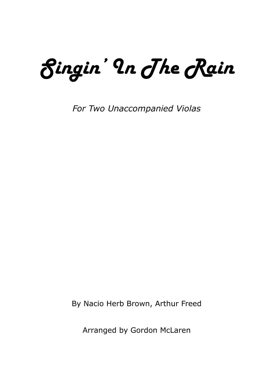 Singin' In The Rain (arr. Gordon McLaren)