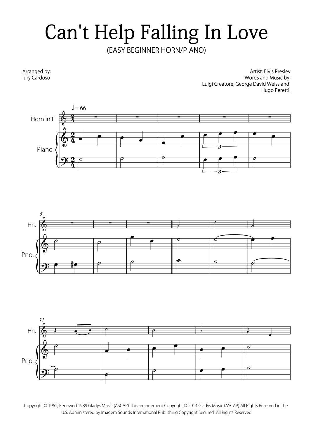 Can't Help Falling In Love (arr. Iury Cardoso)