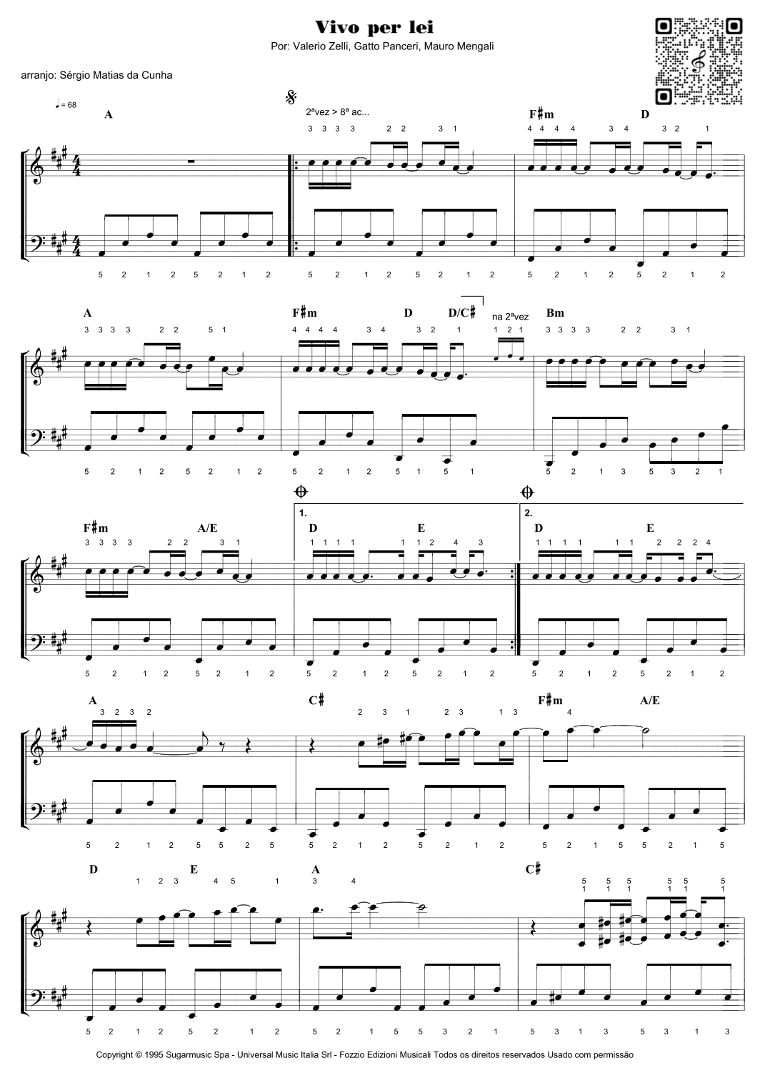 Vivo Per Lei (arr. Sérgio Matias da Cunha)