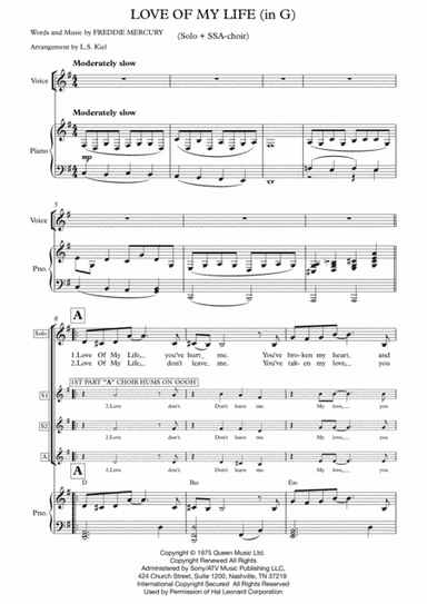 Love Of My Life (arr. L.S. Kiel)