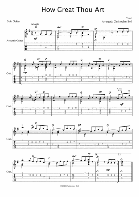 How Great Thou Art - Chord Melody (arr. Christopher Bell)