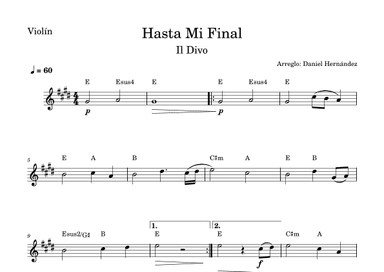 Hasta Mi Final (arr. Daniel Hernandez)